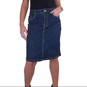 Plus Size Midi Denim Skirt